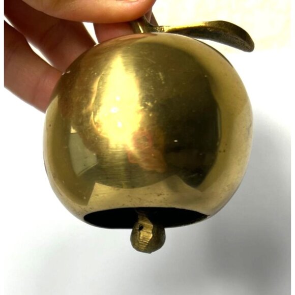 Vintage Solid Brass Apple Bell Teacher’s Desk Paperweight Classroom Decor - Picture 8 of 10